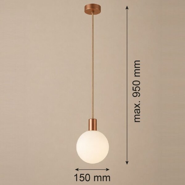 Argon 9006 - Lampada a sospensione da esterno su cavo ORE 1xG9/6W/230V, finitura rame