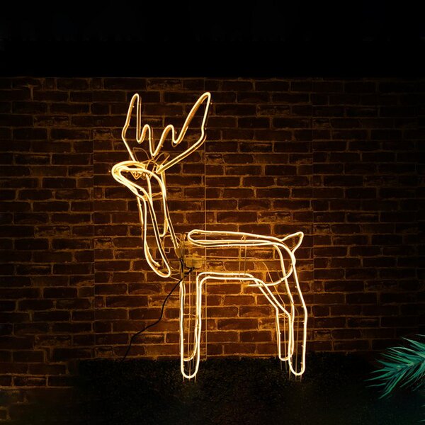 Renna natalizia Luminosa Led da giardino con testa mobile 60x27x60cm Wisdom