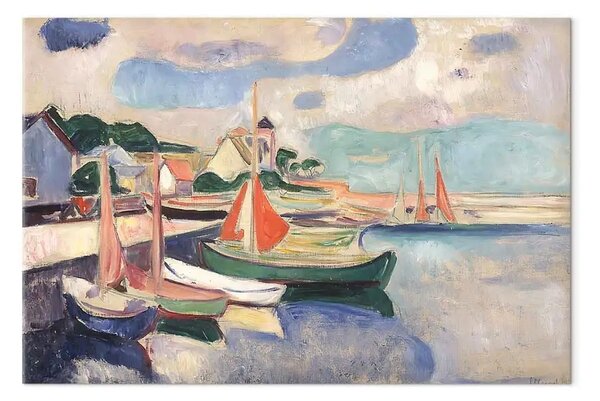 Riproduzione quadro Edvard Munch - Sailboats in the Taarbaek Harbour