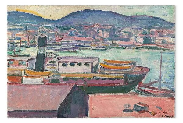 Quadro famoso Edvard Munch - Bergen Harbour