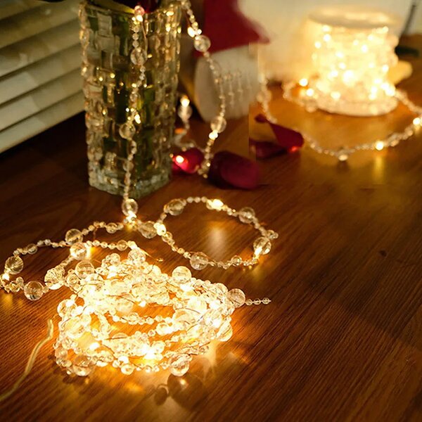 Stringa 2 metri da 20 Perle Led Bianco Caldo a batteria Wisdom