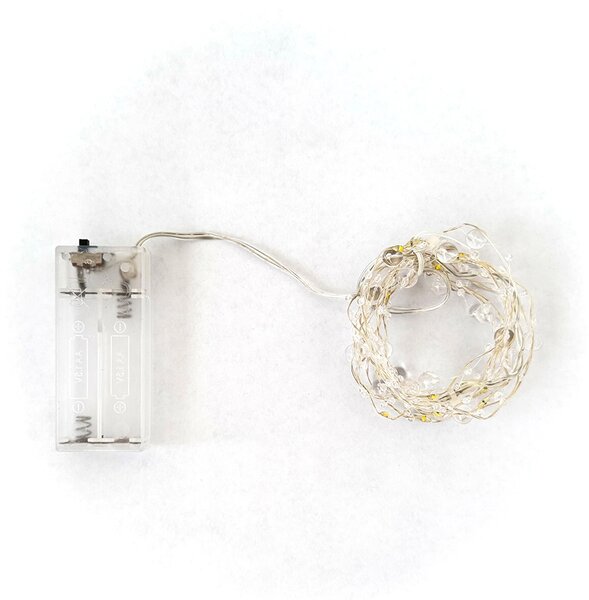 Stringa 2 metri da 20 Perle Led Bianco Caldo a batteria Wisdom