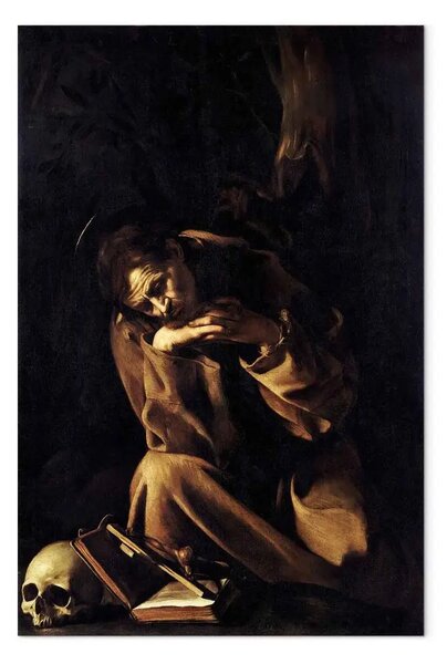 Quadro famoso Caravaggio - San Francesco in meditazione