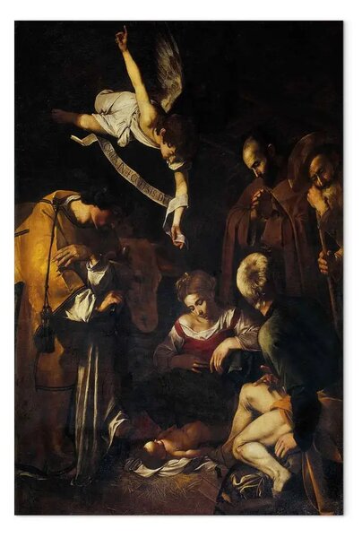Riproduzione quadro Caravaggio - Natività con i santi Lorenzo e Francesco d'Assisi