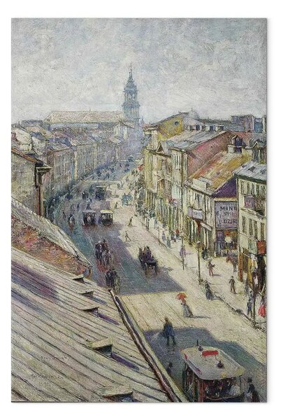Riproduzione quadro Wladyslaw Podkowinski - Via Nowy Świat a Varsavia in una giornata estiva