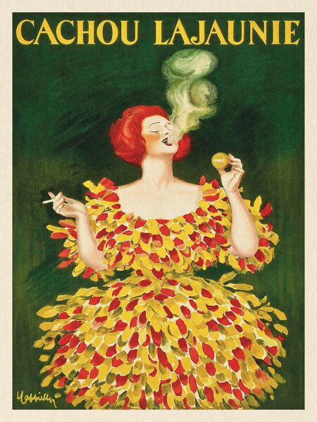Stampa artistica Cachou Lajaunie Smoking Lady Vintage Cigarette Ad - Leonetto Cappiello, (30 x 40 cm)