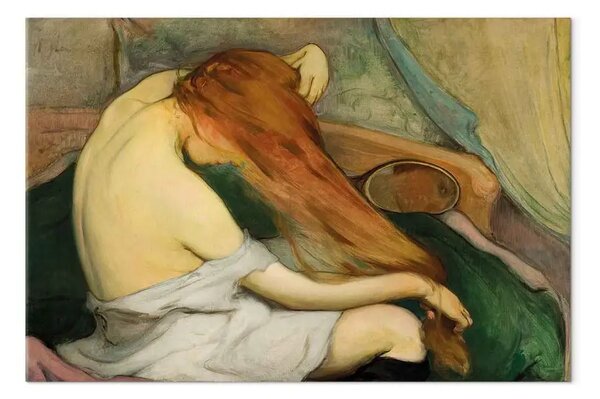 Riproduzione quadro Wladyslaw Slewinski - Donna che si pettina i capelli