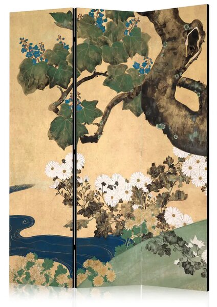 Paravento design Sakai Hoitsu - Paulownia and chrysanthemums