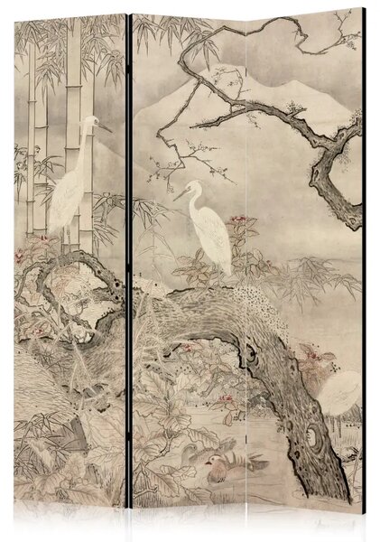 Paravento Sesshū Tōyō - Birds and flowers of the four seasons: autumn and winter
