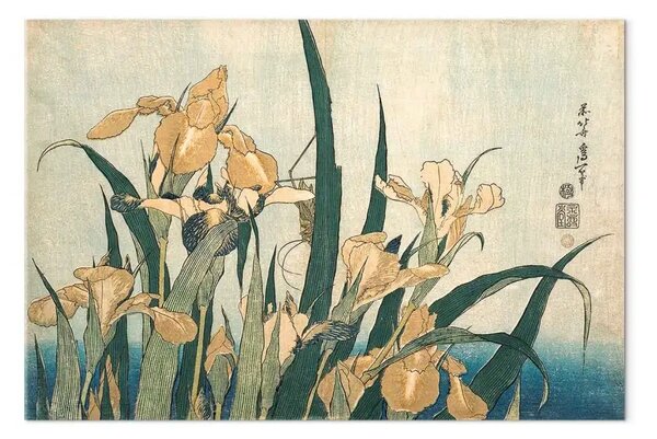 Quadro contemporaneo Hokusai Katsushika - Cavalletta e Iris