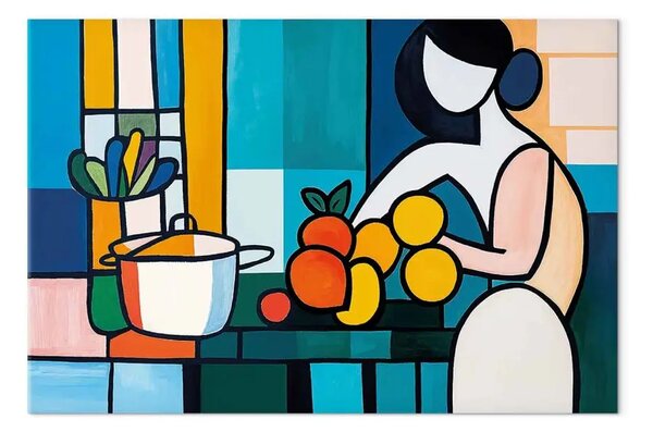 Quadro contemporaneo Ispirazioni Picasso - Ritratto di donna in cucina