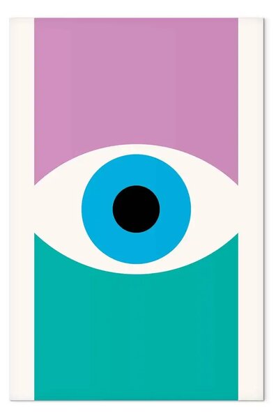 Quadro Occhio Grafico - simbolo colorato in stile moderno e geometrico