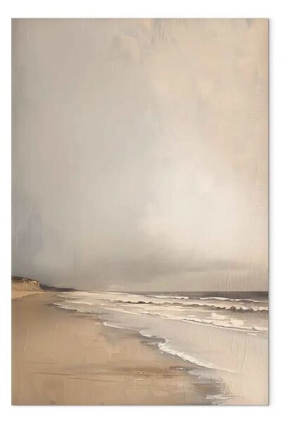 Quadro moderno Spiaggia vuota - un pittoresco panorama di una costa tranquilla all'alba