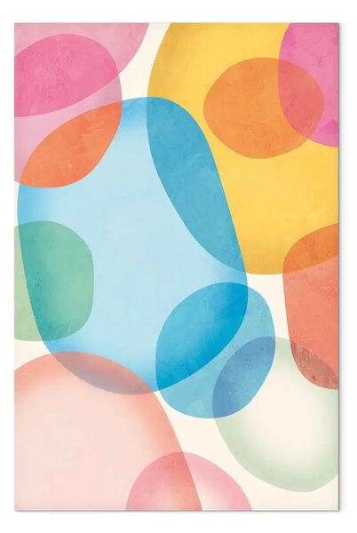 Quadro su tela Leggerezza Colorata - macchie trasparenti in composizione pastello