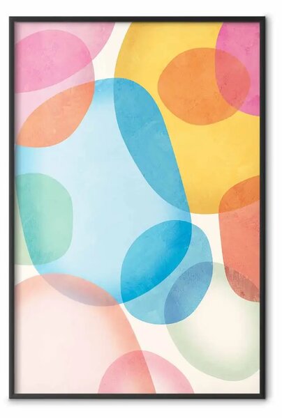 Poster: Strati Sottile - forme sovrapposte in palette organica chiara
