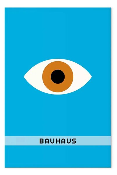 Quadro su tela Occhio Bauhaus - grafica minimalista in stile modernista con scritta