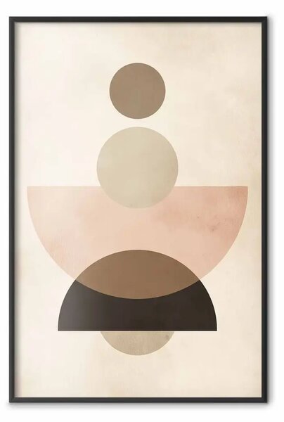 Poster: Shape Balance – Minimalist Graphic with Half Circles and Circles