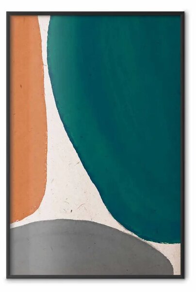 Poster: Forme Colorate - turchese, ruggine, arancio e grigio su sfondo chiaro