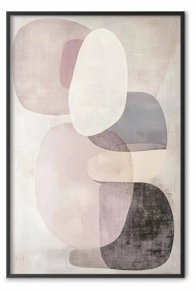 Poster: Struttura Silenziosa - sovrapposizioni sottili di forme in palette neutra