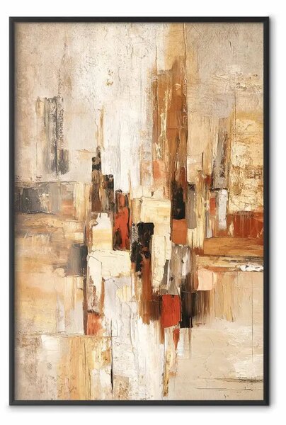 Poster: Architecture of Color – Dynamic Arrangement of Forms and Warm Tones
