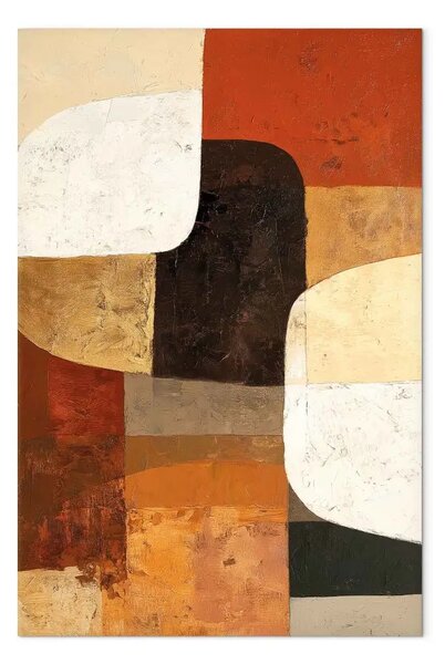 Quadro moderno Warm Structure – Abstract Blocks in Earth and Cream Tones