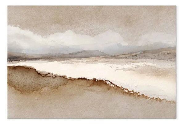 Quadro su tela Desert Wind – minimalist scene with beige tones and soft clouds