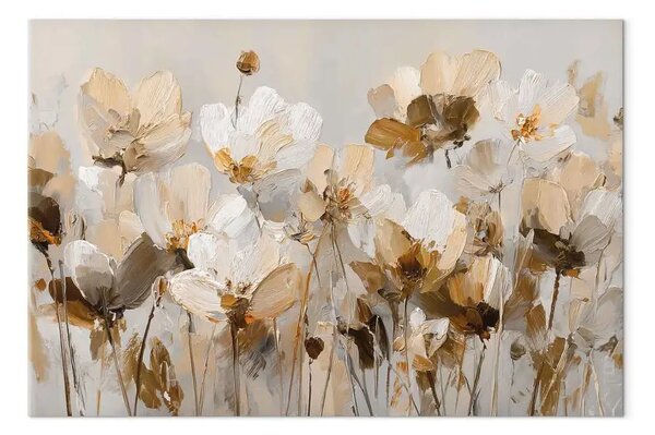 Quadro moderno Summer Bloom – painted flowers with bold and textured brushstrokes