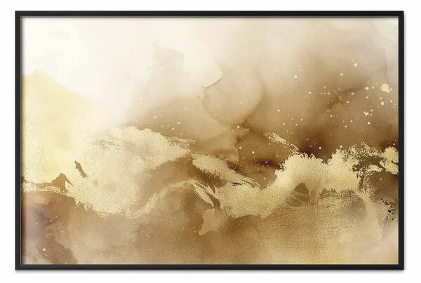 Poster: Desert Glow – luminous streaks and textures in a warm natural palette
