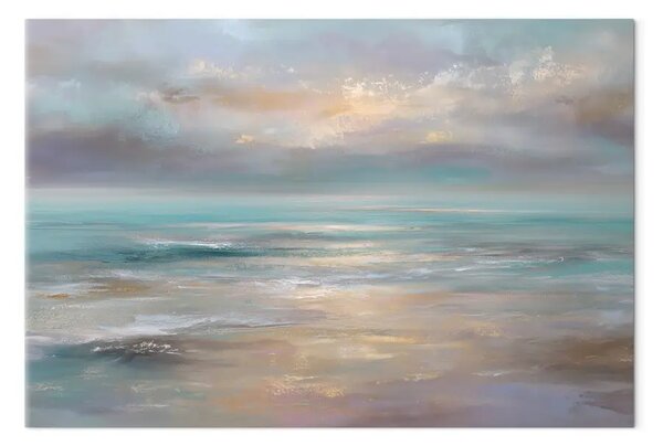 Quadro su tela Acque calme - Tramonto dai colori pastello riflesso nell'oceano