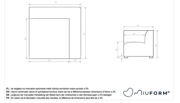 Divano componibile bianco (con composizione variabile) Flex Felix – Miuform