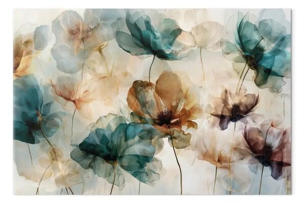 Quadro su tela Calici ariosi: una delicata composizione botanica dai toni pastello