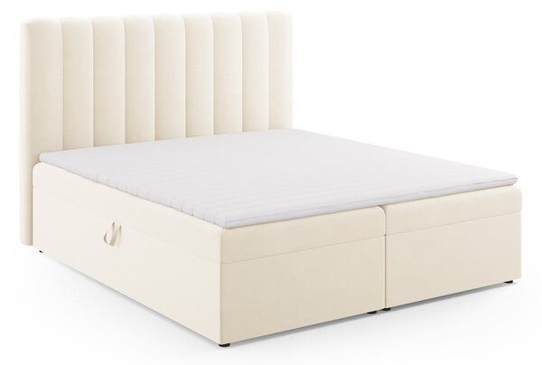 Letto boxspring beige con contenitore 180x200 cm Gina - Milo Casa