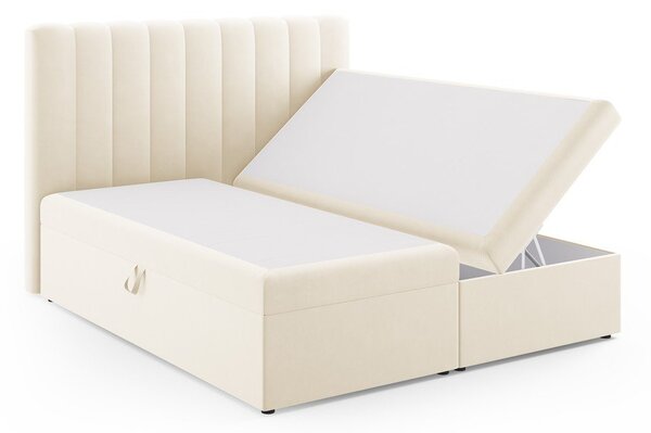 Letto boxspring beige con contenitore 180x200 cm Gina - Milo Casa
