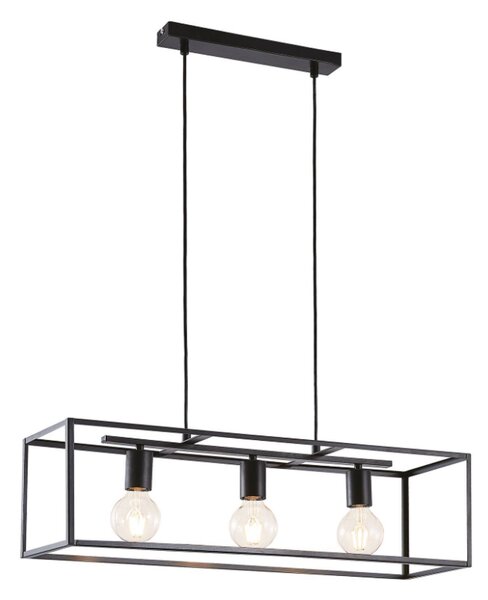 Lindby lampada a sospensione Emily, 72 cm, nero, 3 luci, metallo