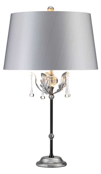 Lampada da tavolo con paralume Amarilli argento-nero 1xE27x60W in tessuto, dimensioni: 72x43x19 cm, IP20, Elstead