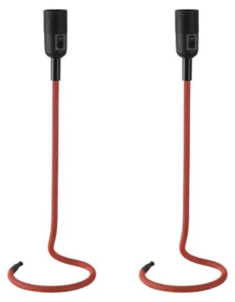 Set di 2 lampade da tavolo, design con cavo, colore rosso, altezza 46,5 cm