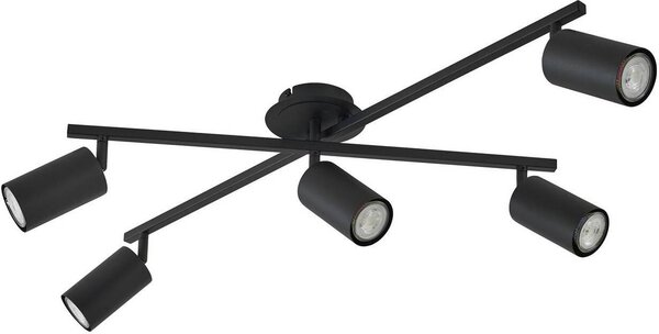 Plafoniera Lindby Joffrey, 78 cm, nero, 5 luci, GU10
