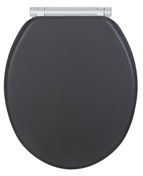 WENKO Sedile WC MDF Sedile WC a chiusura morbida ovale antracite opaco