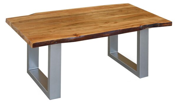 MASSIVMOEBEL24 | FREEFORM 2 Tavolino da salotto in legno di acacia - laccato / noce 110x60x45