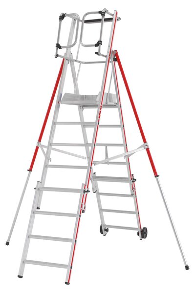 Scala a piattaforma Hymer Protect+ con braccio telescopico e porte di sicurezza 5-8 pioli