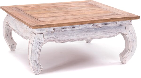 TAVOLO OPIUM "EAST 80" | 80x80x36 cm, mogano | tavolino | colore: 05 bianco-naturale