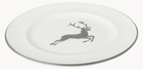 Piatto da dessert fatto a mano Gourmet Grauer Hirsch