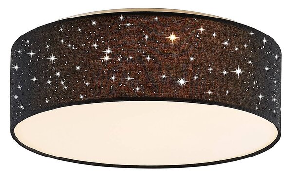 Lindby Lampada da soffitto LED Ellamina, 40 cm, nero, tessuto