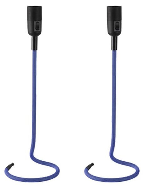 Set di 2 lampade da tavolo, design con cavo, colore blu, altezza 46,5 cm
