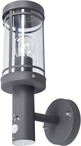 Lindby lampada da parete per esterni Djori, sensore, antracite, acciaio inox