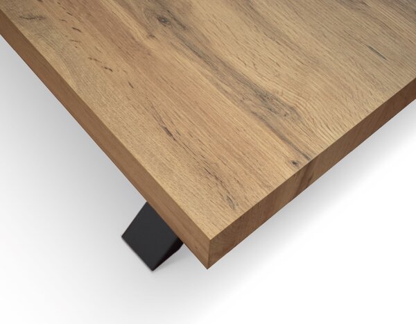 Tavolo moderno allungabile rovere rustico gambe nere 160x90x76 180x90x76