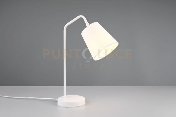 Buddy lampada da tavolo metallo bianco con paralume bianco h. 45cm 