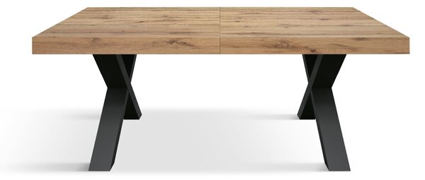 Tavolo moderno allungabile rovere rustico gambe nere 160x90x76 180x90x76