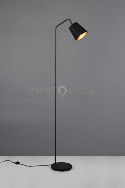 Buddy piantana metallo nero con paralume nero e oro h. 148cm 1 luce
