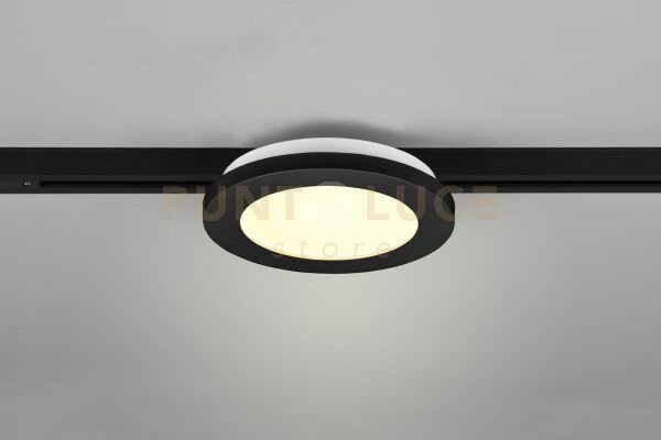 Duoline camillus plafoniera led 9w 900lm, 3000k bordo nero d.17cm